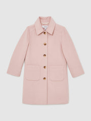 13-14 yrs Wool-Blend Single-Breasted Coat Pink | Children & Baby