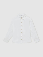 Cotton Button Through Oxford Shirt White | Women