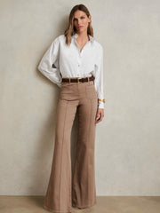 Cotton Button Through Oxford Shirt White | Women