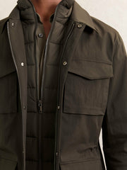 Removable-Gilet Safari Jacket Green | Men
