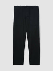 Lyocell Cotton Wide Utility Trousers Navy | Men
