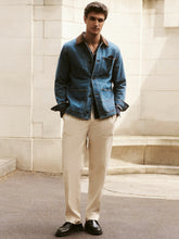 Lyocell Cotton Wide Utility Trousers Ecru | Men