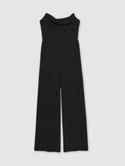 Structured Strapless Wide-Leg Jumpsuit Black | Women