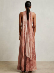 Petite Chiffon Floral Cape Maxi Dress Pale Pink | Women