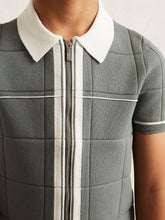 9-13 yrs Tipped Knit Zip-Through Shirt Dark Sage Green | Children & Baby