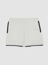 9-12 yrs Tipped Knit Stitch-Detail Shorts White/Navy | Children & Baby