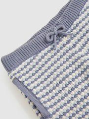 9-13 yrs Cotton-Blend Knitted Stripe Shorts Blue/White | Children & Baby