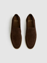 Suede Slip-On Loafers Chocolate Brown | Men