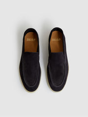 Suede Slip-On Loafers Navy | Men