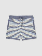 13-14 yrs Cotton-Blend Knitted Stripe Shorts Blue/White | Children & Baby