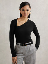 Wool-Blend Asymmetric Knit Top Black | Women