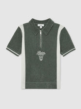 13-14 yrs Chenille Tipped Motor Cars Polo Shirt Dark Sage Green/White | Children & Baby
