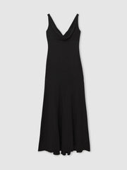 Cowl-Neck Sleeveless Maxi Dress Black | Women