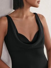 Cowl-Neck Sleeveless Maxi Dress Black | Women
