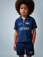 9-13 yrs Superman Towelling Polo Shirt Blue/Red | Children & Baby