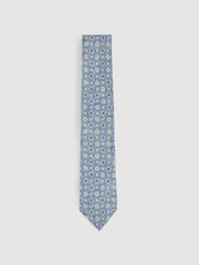 Silk Floral-Medallion Tie Soft Blue | Men
