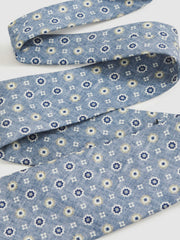 Silk Floral-Medallion Tie Soft Blue | Men