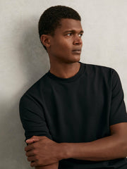 Textured Crew-Neck T-Shirt Black | Men