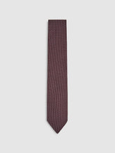 Silk Geometric-Chain Print Tie Bordeaux | Men
