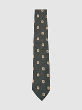 Silk-Wool Square-Medallion Tie Forest Green | Men