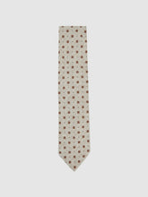 Wool-Silk Floral-Medallion Tie Oatmeal Melange | Men