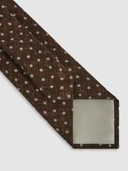 Wool-Cotton Polka-Dot Tie Chocolate Brown | Men