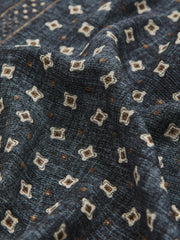 Silk Floral-Medallion Pocket Square Denim Blue Melange | Men