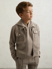 3-9 yrs Interlock Zip-Through Overshirt Taupe Brown | Children & Baby