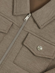 9-13 yrs Interlock Zip-Through Overshirt Taupe Brown | Children & Baby