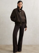 Wool Bomber Jacket Chocolate Brown | Women