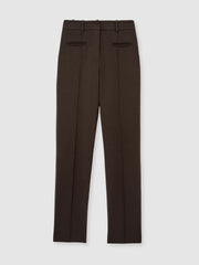 Pintuck Tapered Trousers Chocolate Brown | Women