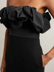Sculptural Strapless Mini Dress Black | Women