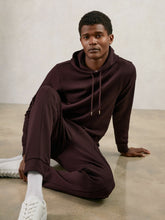 Interlock Jersey Drawstring Hoodie Cherry Red | Men
