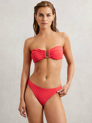 High Cut Bikini Bottoms Coral Red | Women