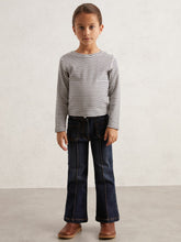 3-9 yrs Cotton Pointelle Long Sleeve Top Navy/White | Children & Baby
