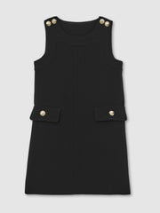 3-9 yrs Button-Detail Sleeveless Shift Dress Black | Children & Baby