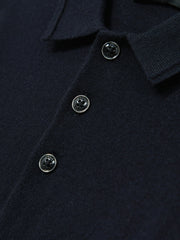 Merino Wool Long-Sleeve Polo Shirt Navy | Children & Baby