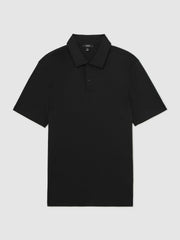 Cotton Short-Sleeve Polo Shirt Black | Men