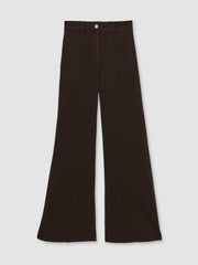 Petite Patch-Pocket Flared Jeans Burgundy | Women