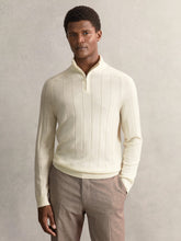 Merino Wool Wide-Rib Half-Zip Jumper Bianco | Men