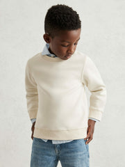 3-9 yrs Cotton-Blend Textured Sweatshirt Off White | Children & Baby