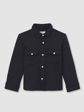 13-14 yrs Waffle-Textured Twin-Pocket Overshirt Navy | Children & Baby