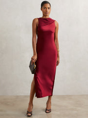 Back Detail Midi Dress Red | Women