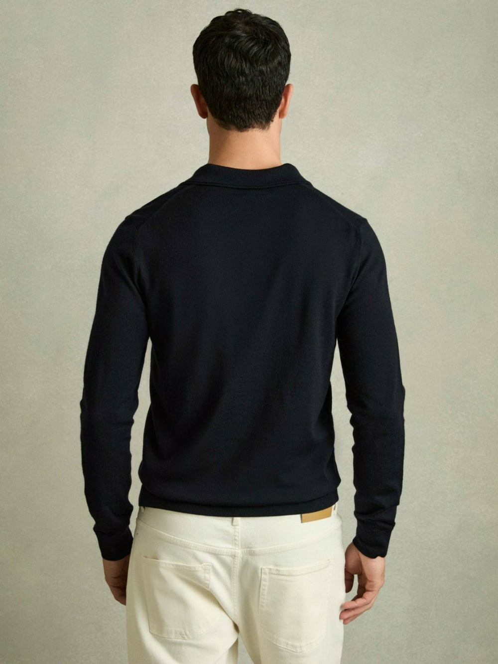 Merino Wool Polo Shirt Navy | Men