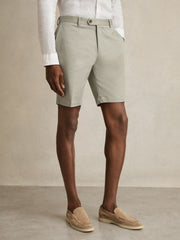 Cotton Chino Shorts With Stretch Soft Sage | Men