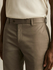 Oe Hampton Cotton Chino Shorts with Stretch Taupe | Men