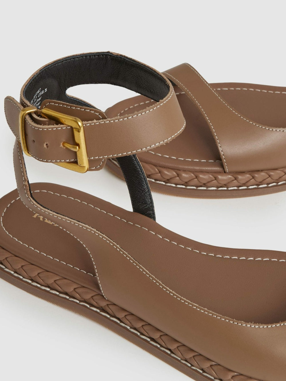 Leather Plait Detail Sandals Tan | Women