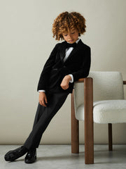 9-14 yrs Single Breasted Velvet Blazer Black | Children & Baby