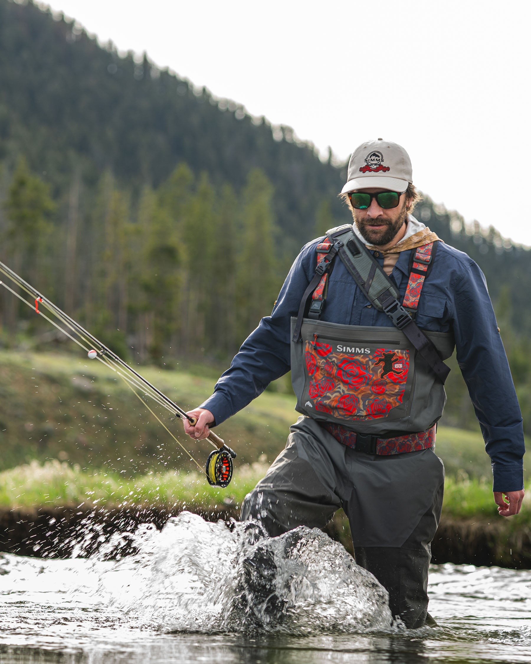 Simms Grateful Dead G3 Guide Waders Roses Edition For Men