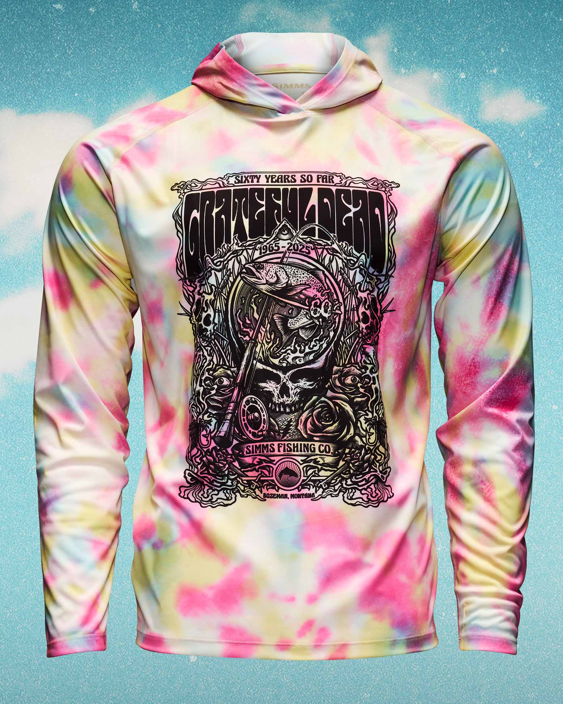 Simms Grateful Dead SolarTech Hoody Fountain Print For Men
